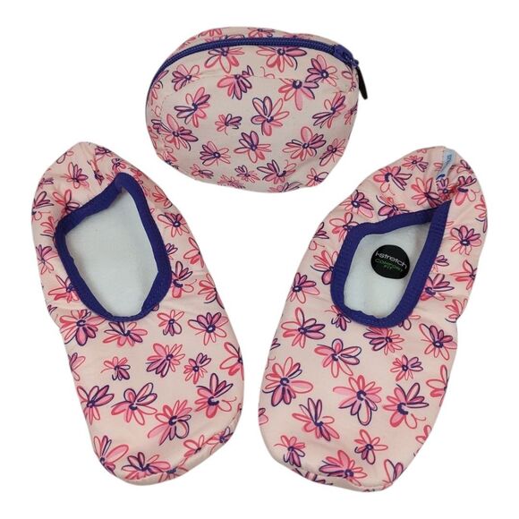 Snoozies Skinnies Women Non-Slip Slipper Socks & Storage Pouch Size M (7-8) - Picture 1 of 10